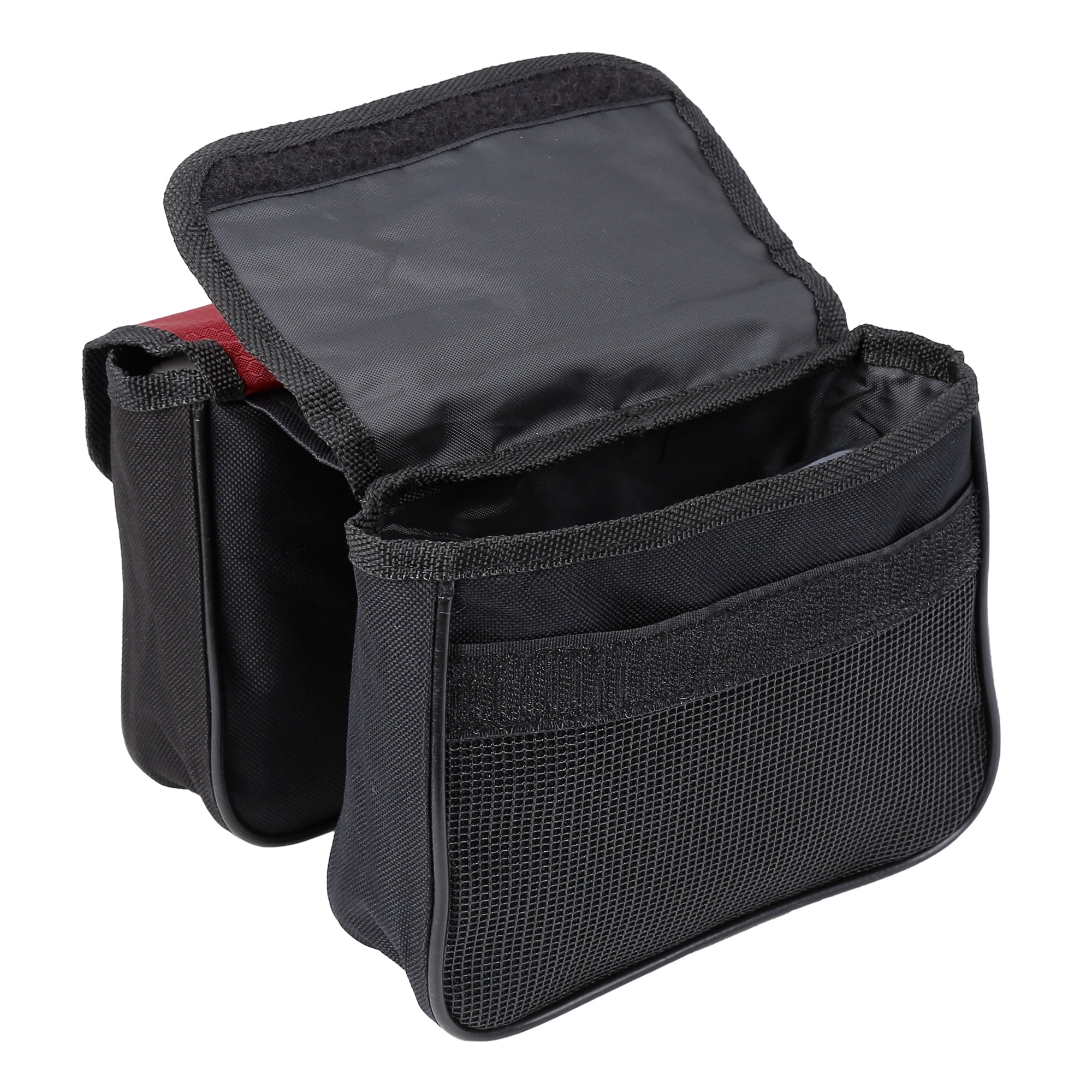 Unique Bargains 7.09x5.91x5.91in Bike Saddlebag Frame Bag Tool Pouch Black Red