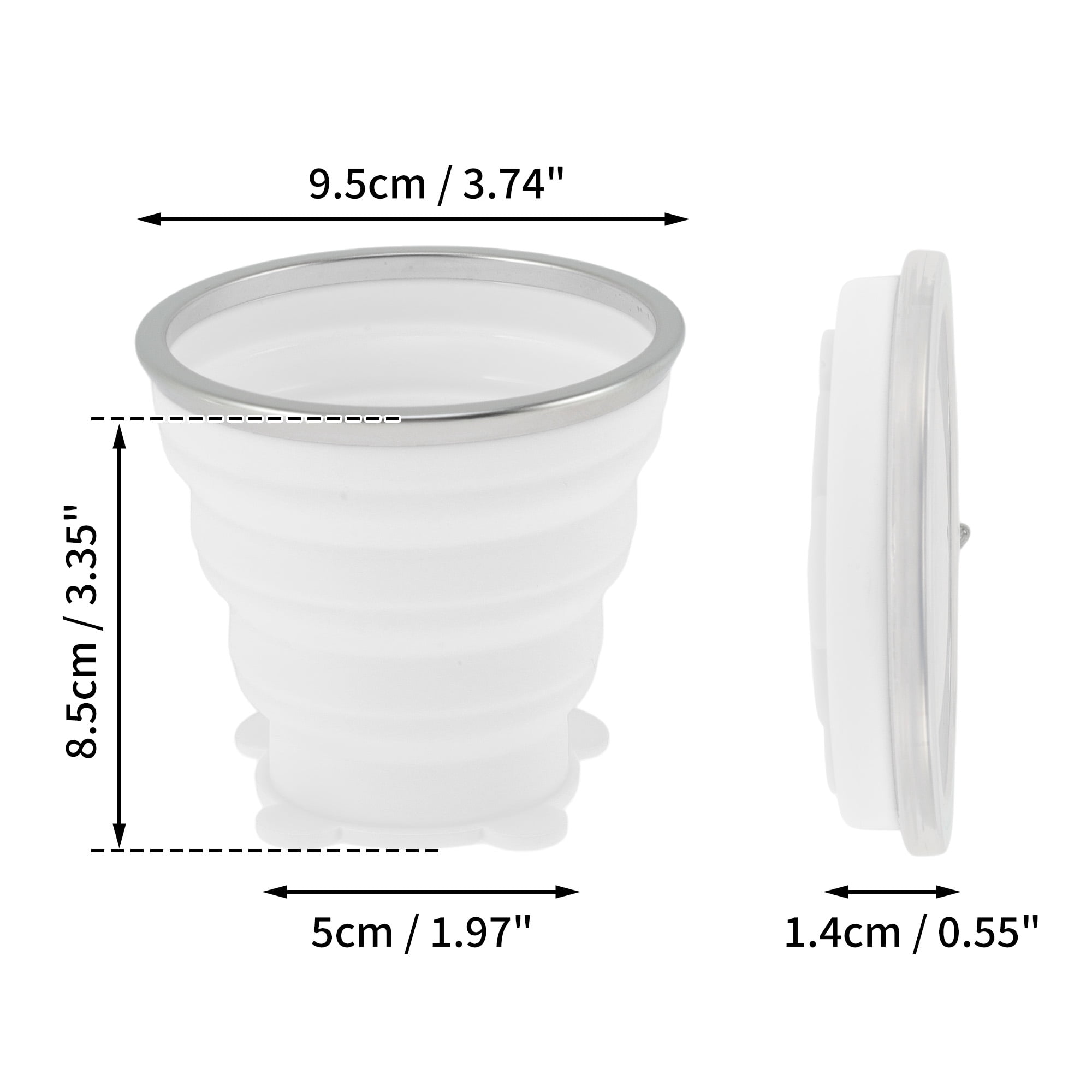 Unique Bargains Folding Cup Bears Design Collapsible Cups 1 Pc  Transparent White 270ml