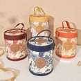 thumbnail image 2 of Gift Box Floral Print Widely Applied Round Shape Lid Bucket Florist Gift Packaging Box for Party, 2 of 8