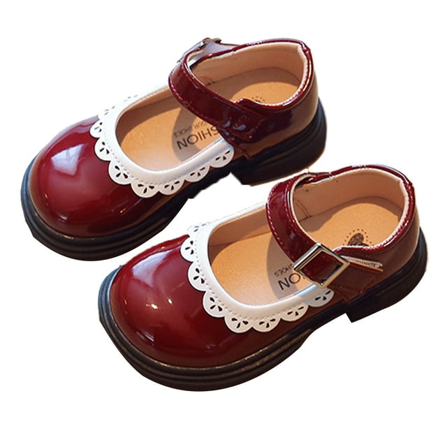 QUDDERR Chaussures de Robe pour Petites Filles Semelle Souple Chaussures de Fête pour Filles Chaussures d'École Printemps Automne Chaussures de Princesse pour Enfants 1.5M-13.5M