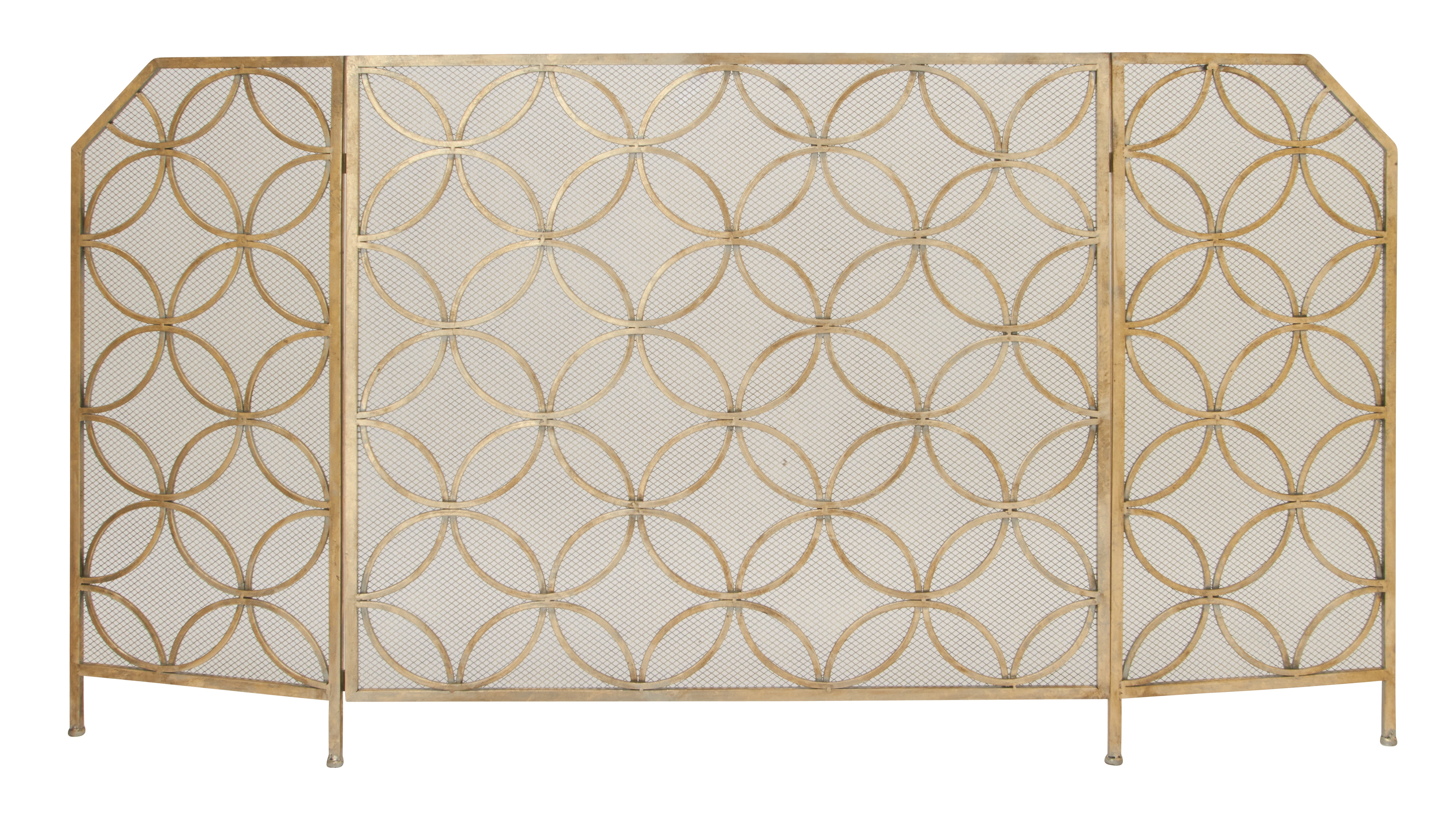 Durable Metal Fireplace Screen 63"W 34"H