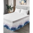 thumbnail image 4 of Watercolor Style Forest Bed Skirt King Size 18" Drop Silhouette Tree Bird Ruffled Wrap Around Bed Skirts Adjustable Elastic Bedskirt Dust Ruffle for King Size Bed, 4 of 7