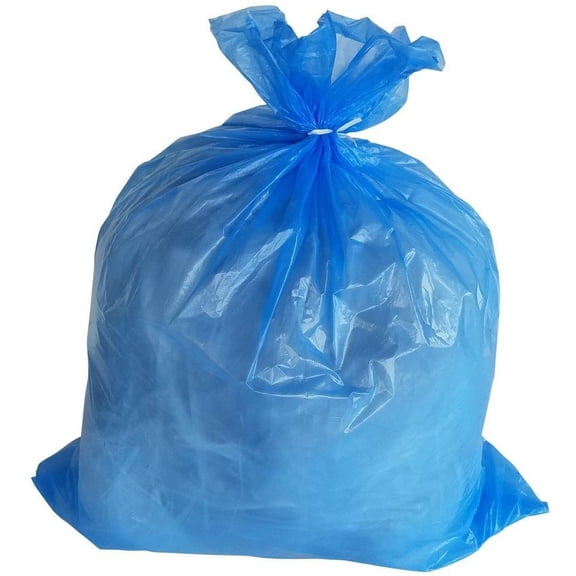PlasticMill 65 Gallon, Blue, 1.5 Mil, 50x48, 100 Bags/Case, Garbage Bags / Trash Can Liners.