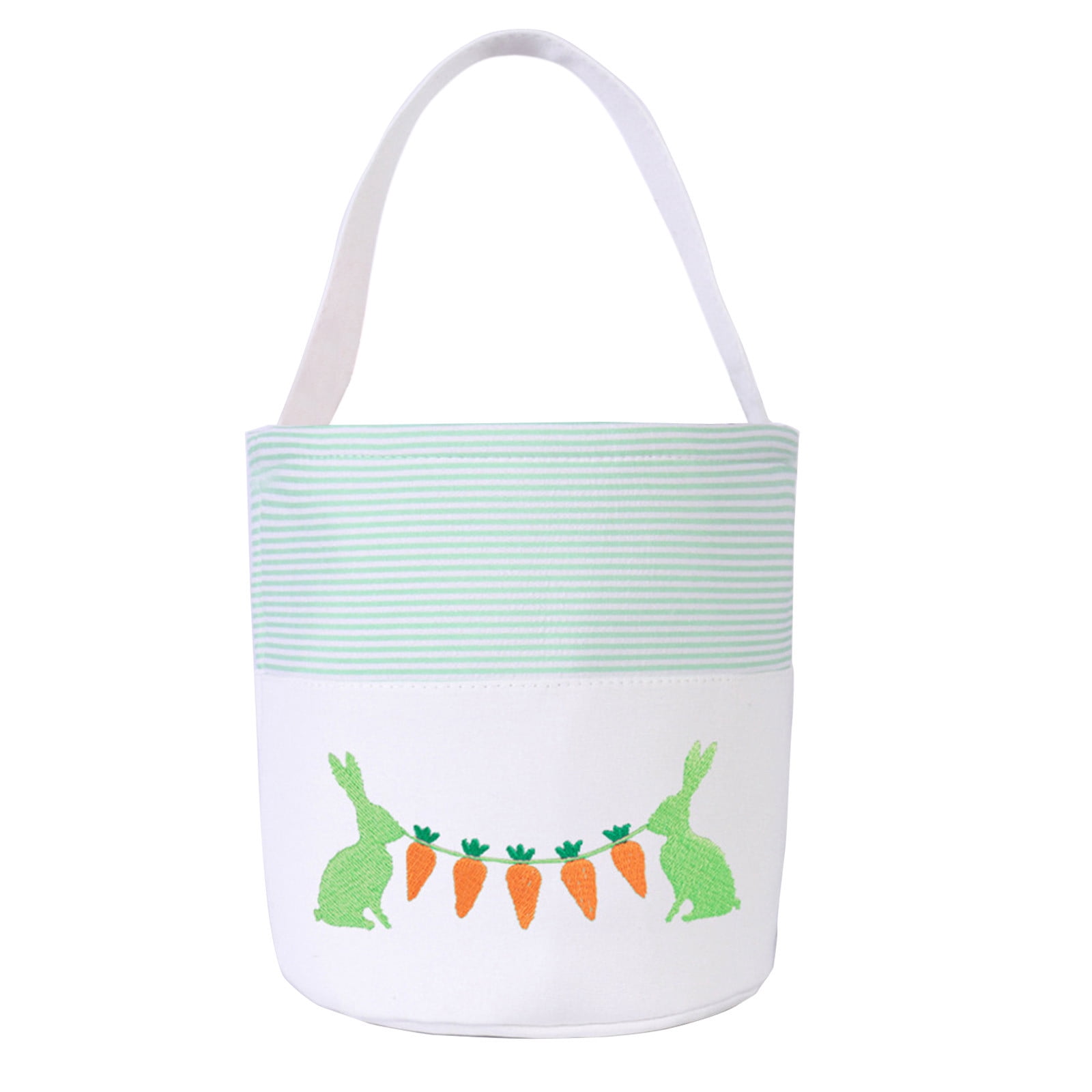 REZUOFI 1 Pcs Easter Bunny Handheld Basket with Embroidered Design for Party Favors Candy Storage and Home Decor Tote Bag for Spring Celebrations