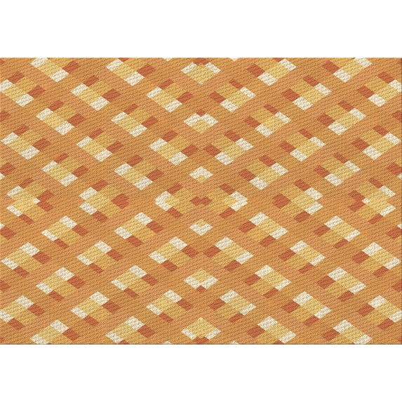 Ahgly Company Indoor Rectangle Patterned Neon Orange Area Rugs, 3' x 5'