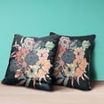 thumbnail image 4 of Amrita Sen Friendship Bouquet Indoor/Outdoor Pillow with Removable Cover in Indigo Peach Green16x16, 4 of 5