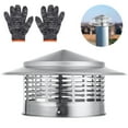 thumbnail image 1 of Bouchon de Cheminée Conique 6,3 Pouces, Couverture de Cheminée de Pluie Ronde avec Écran, Bouchon d'Échappement en Acier Inoxydable 304 avec Gants, Bouchon de Toit Résistant aux Intempéries pour Évent, Tuyau de Poêle Extérieur, 1 of 6