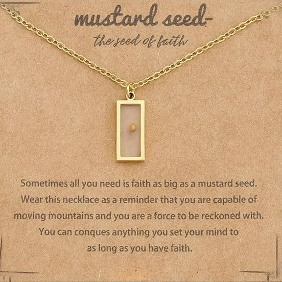 Stainless Steel Gold Color the Seed of Faith Pendant Necklace Mustard Seed Necklace Christian Gift Chain Necklace GOLD-STYLE 3
