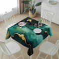 thumbnail image 6 of Teal Marble Table Cloth Waterproof Tablecloths, Modern Green Golden Abstract Ombre Texture Tablecloth Dining Table Cover for Kitchen Party Tabletop Outdoor, Square Tablecloth 54x54 Inch, 6 of 9
