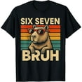thumbnail image 2 of 100% Cotton Six Seven Bruh Capybara Retro Vintage Funny 67 Meme Kids T-Shirt, 2 of 5