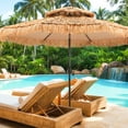 thumbnail image 3 of SUNBURY 9/10FT 2-Tier Wind-Resistant Tiki Umbrella with 8 Ribs,Extra Wide Hawaiian Patio Shade with UPF50+, 3 of 6