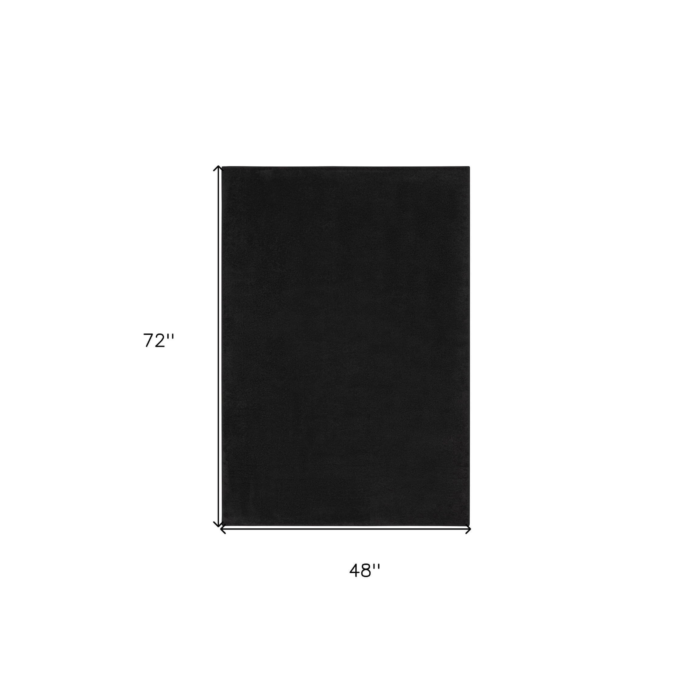 4' X 6' Black Non Skid Indoor Outdoor Area Rug - 6' x 7'