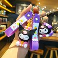 thumbnail image 5 of Llavero de Sanrio con bonito colgante de muñeca Kuromi de dibujos animados, llavero para coche, adorno para mochila escolar, joyería, regalos para amigos, 5 of 5
