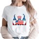 thumbnail image 1 of Camiseta de Cuello de la Tripulación de la Impresión Del Día de la Independencia de las Mujeres, Camiseta Casual Elegante para las Mujeres, 1 of 3