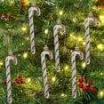 thumbnail image 4 of NWOKYZGH 6Pcs Candy Cane Christmas Decorations, Rose Gold and White Candy Cane Decoration Christmas Hanging Ornaments for Christmas Tree Xmas Holiday Party Supplies Decoration Favors, 4 of 7
