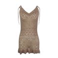 thumbnail image 5 of Besolor Women's Crochet Cover Ups V-Neck Tie Straps Hollow out Coverup Swimwear Summer Beach Vacation Mini Dress, 5 of 7