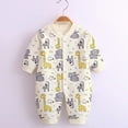 thumbnail image 2 of 9-12 Months Infant Print Rompers,Cute Cartoon Long Sleeve Baby Jumpsuit,Soft Warm Fall Winter Unisex Onesie for Newborn Infant Boys Girls 3 6 9 12 18 Months,Light Yellow, 2 of 4