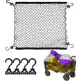 thumbnail image 1 of Cargo Net Cart Boot Net with 4 Hooks Universal Cart Net Storage Elastic Nylon Mesh Storage Organizer Stretchable Car Net for Folding Trolley Cart Beach Cart Travel Luggage, 1 of 10