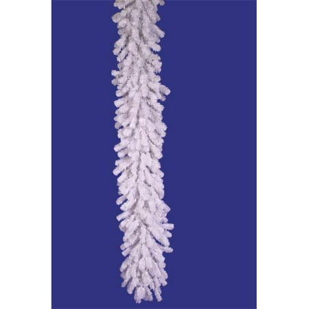 Vickerman 9  Crystal White Spruce Artificial Christmas Garland  unlit - Faux Spruce Christmas Garland - Seasonal Indoor Home Decor