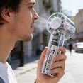 thumbnail image 4 of weibbin Transparent Mecha Handheld Fan with Semiconductor 199 Speeds Adjustable Portable USB-C Fan with LED Display, 4 of 6