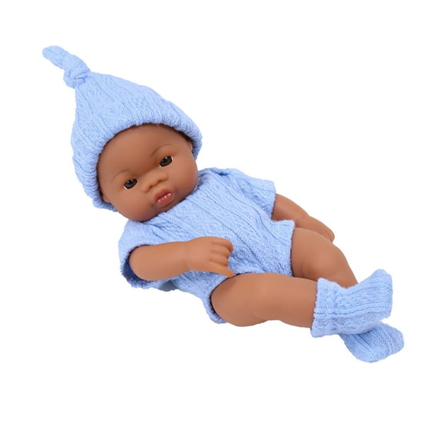 Muñeca de esmalte negro de 18 cm (7 pulgadas), juguete para bebés y niños pequeños.