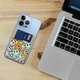 thumbnail image 3 of WIRESTER Self-Adhesive PU Leather Card Holder Stick on Pocket Credit Card Case Pouch Wallet for Apple Samsung Motorola LG Smart Phones - Orange Blue Smiley, 3 of 6