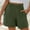 Army Green, variant on Jacenvly New Pants for Women Solid Cotton and Linen Summer Loose and Casual Comfortable Elastic Waist Wide Leg Pants Straight Leg Shorts Breathable Fashion Women'S Plus Summer Shorts Army Green