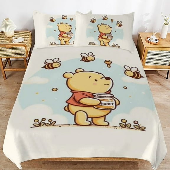 WinnieBear 3-Piece All Season Bedding Set, Comforter Set with Pillow Shams for Bedroom & Dorm Decor, Ideal Gifts for Women Men Teens Friends Family