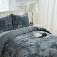 thumbnail image 4 of Haperlare 3 Pcs Velvet Duvet Cover Set Queen Size Luxury Soft Flannel Bedding Comforter Cover Set with Button Closure and 8 Corner Ties, Gray, 4 of 5