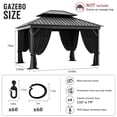 thumbnail image 2 of Pakunoda 4 Panel 11' X 79' Outdoor Curtains for 10' X 12' Gazebo, Waterproof Outdoor Privacy Curtain Panel set of 4, Black(Curtain Only), 2 of 8