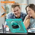 thumbnail image 4 of ELEHOLD Hybrid Rugged Case for iPad Pro 11" 2022/2021/2020/2018, Dual-Layer Protective Heavy Duty Shockproof Case with 360° Rotatable Handstrap Foldable Kickstand Crossbody Shoulder Strap,Blue, 4 of 9