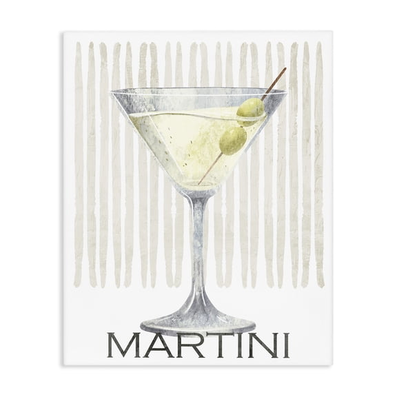 Stupell Industries Modern Subtle Martini Drink Canvas Art, 16 x 20, by Kim Allen