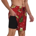 thumbnail image 2 of Kdxio Avocado Christmas Print Men'S Swim Trunks With Compression Liner 7 Inch Inseam Quick Dry Swim Shorts, 2 of 7