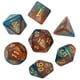 thumbnail image 1 of Blue+Gold Set of 7 Two-Color Multi-Faceted Digital Dice Running Group Game Colorful Dice DND, 1 of 5