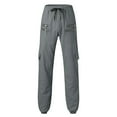 thumbnail image 4 of jsaierl Mens Slim Cargo Pants Drawstring Casual Multi Pocket Sweatpant Elastic Waist Jogger Workout Trouser, 4 of 9