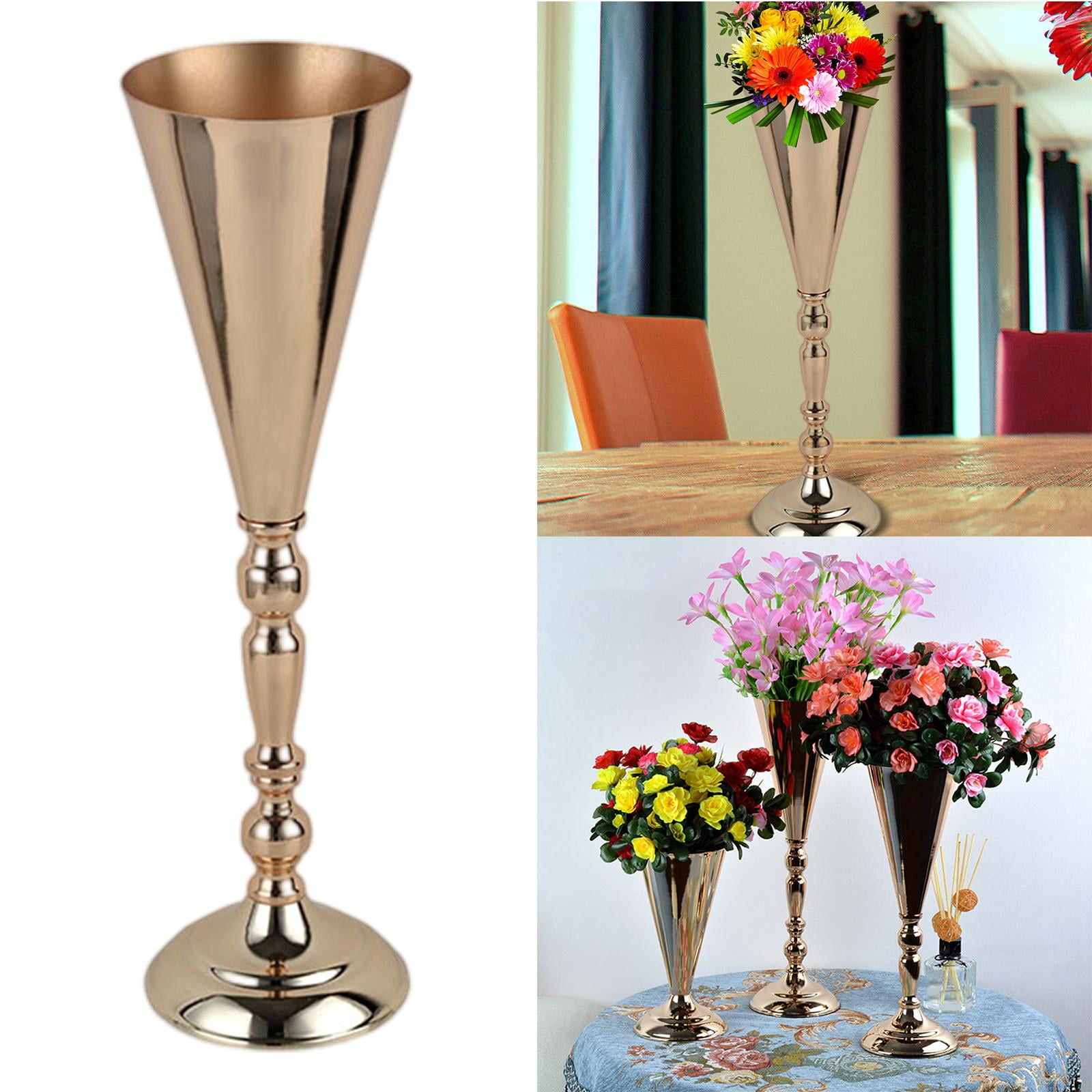 stunning Luxury Flower Vase Trumpet Metal for Wedding Table Decor