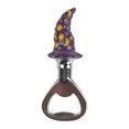 thumbnail image 1 of Tapón para botellas de vino de metal y resina con diseño de calabazas con sombrero para decorar en Halloween y sellar botellas. Tapón para botellas de vino con calabazas de Halloween., 1 of 4