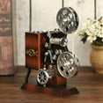 thumbnail image 4 of Retro Wood Metal Projector Model Music Box Antique Musical Jewelry Box Gift, 4 of 6