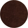 thumbnail image 1 of Unique Loom Solid Shag Modern Plush Area Rug 7' x 7' Round Chocolate Brown, 1 of 2