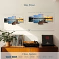 thumbnail image 3 of Elephant Stock Lake Michigan Wall Art - Horizontal Multi Panel Canvas - Living Room Wall Decor - Nature Multi Panel - Brown And Blue Decor - 29" x 12", 3 of 4
