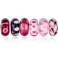 thumbnail image 5 of Bling Jewelry Womens Mixed Set Shades of Red and Pink Murano Glass Charm Bead for European Bracelets Sterling Silver Core, 5 of 6
