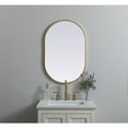 thumbnail image 3 of Elegant Decor Metal Frame Oval Mirror 20x30 Inch in Brass, 3 of 12