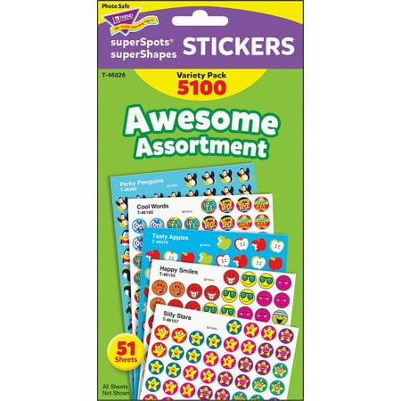 Trend, TEPT46826, Awesome Assortment Stickers, 5100 / Pack,