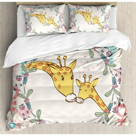 Ambesonne Giraffe Duvet Cover Set Walmart Com
