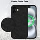 thumbnail image 5 of Funda de teléfono MZELQ para iPhone 16 con flores florales de silicona, color negro, 5 of 6
