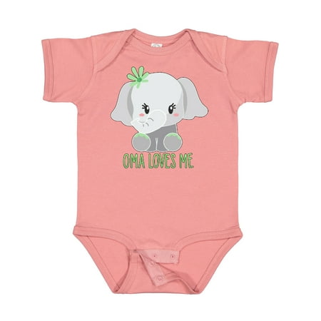 

Inktastic Oma Loves Me Cute Baby Elephant Gift Baby Boy or Baby Girl Bodysuit