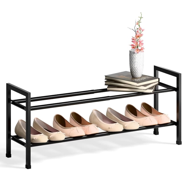 Expandable Shoe Rack for Closet \uC\uD Adjustable Shoe Rack for Small Space Small Shoe Organizer for Front Door Sturdy Metal
