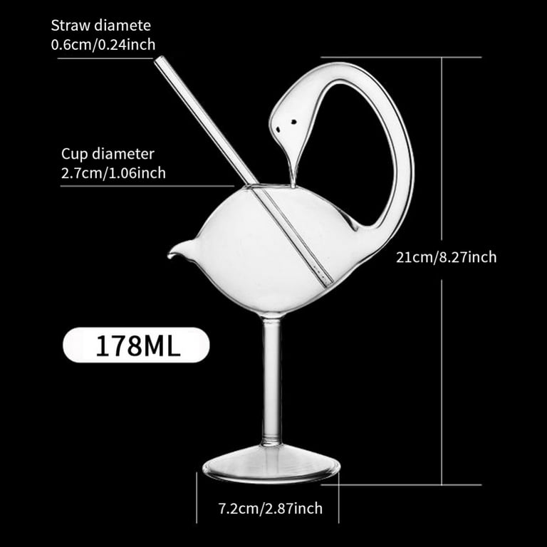 Clearance!Swan Cocktail Glass Wine Goblet Glasses Flower Drinkware, Crystal  Champagne Flutes Classy Red Wine Glass, Ideal Gifts for Housewarming