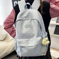 thumbnail image 6 of Cute Polka Dot Laptop Backpack Large Capacity Computer Bag Lightweight Bookbag for Female Elementary & Middle School Students (Blue), 6 of 10