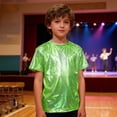 thumbnail image 5 of XIMIN Kids Girls Boys Shiny Metallic Short Sleeve T-Shirt Sparkly Glitter Top for Jazz Dance Hip Hop Performance Party Blouse, 5 of 6